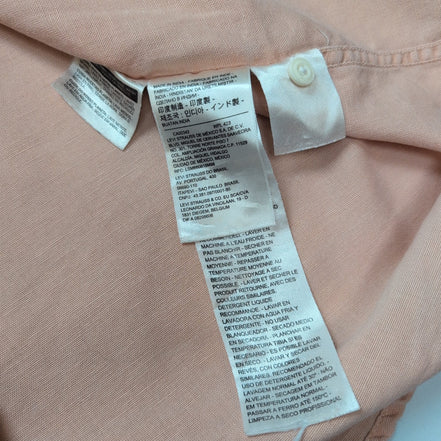 Chemise LEVI'S Homme XXL Saumon Mélange Coton et Lin Manches Courtes Poche
