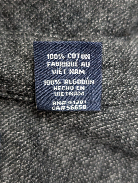 🧥 Chemise CHAPS Flanelle Coudières Gris Anthracite L |294S