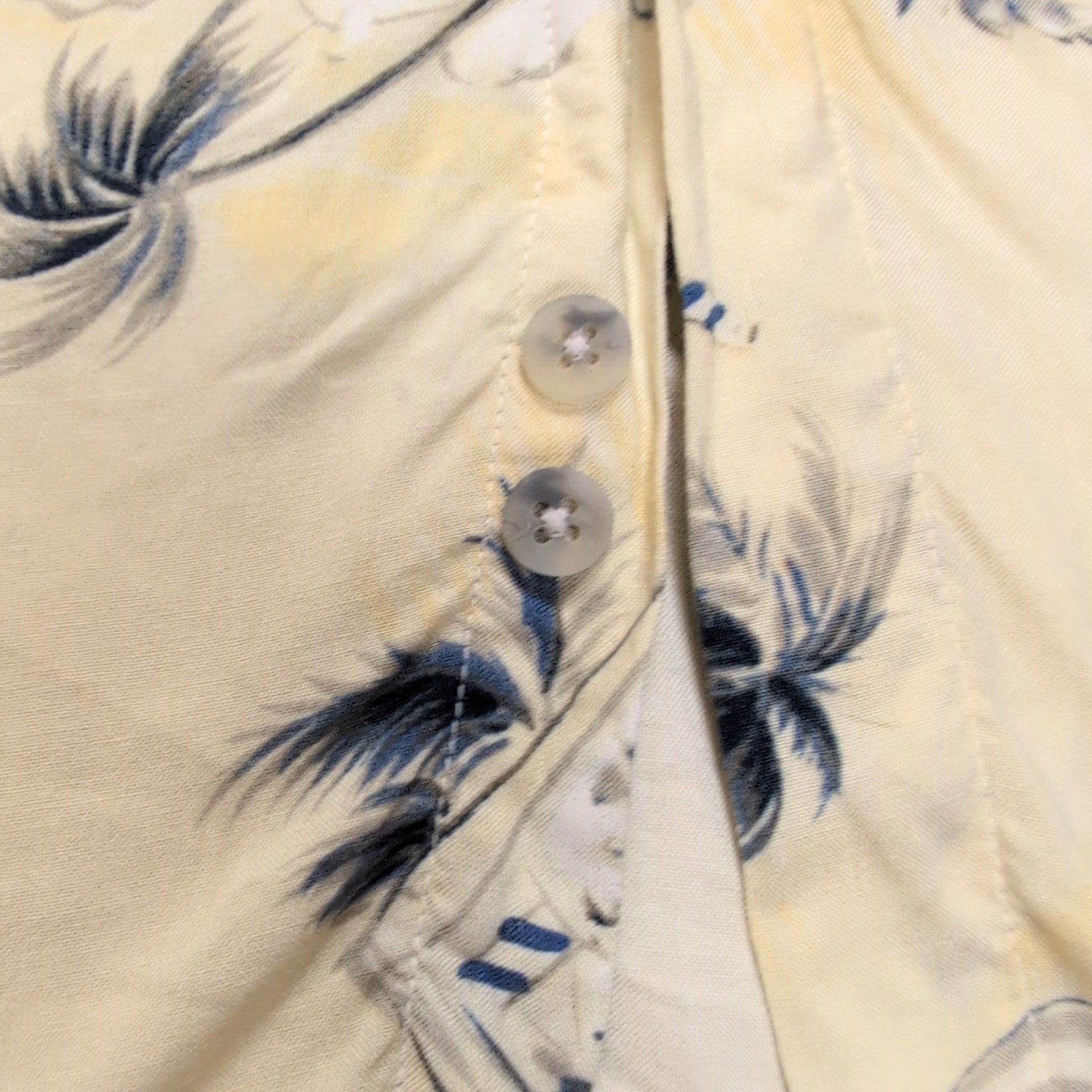Chemise Hawaïenne XL 100% Viscose Jaune Cocktails Voiliers Fleurs