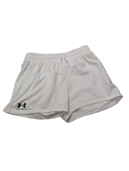 Short de sport Under Armour Coton Confort Blanc - Femme Taille M