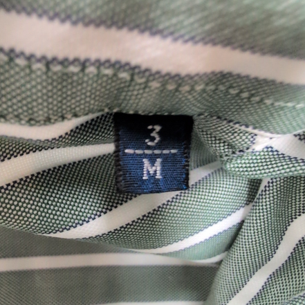 Chemise BURBERRY M Verte Rayures Blanches Oxford Logo Brodé Manches Longues