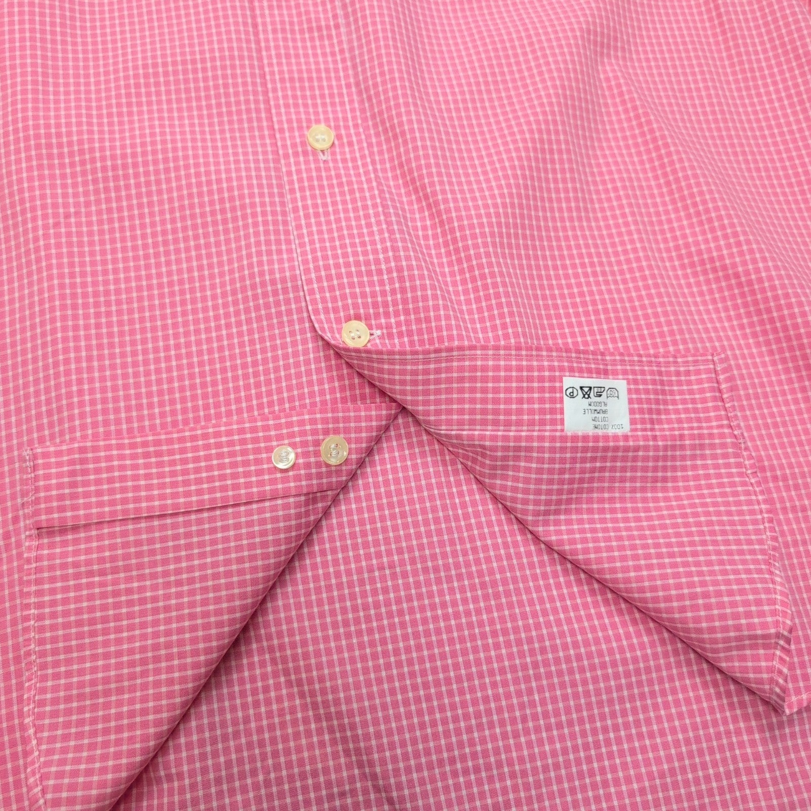 Chemise Peter & Sons New York L Rose Carreaux 100% Coton Neuve Sans Étiquette