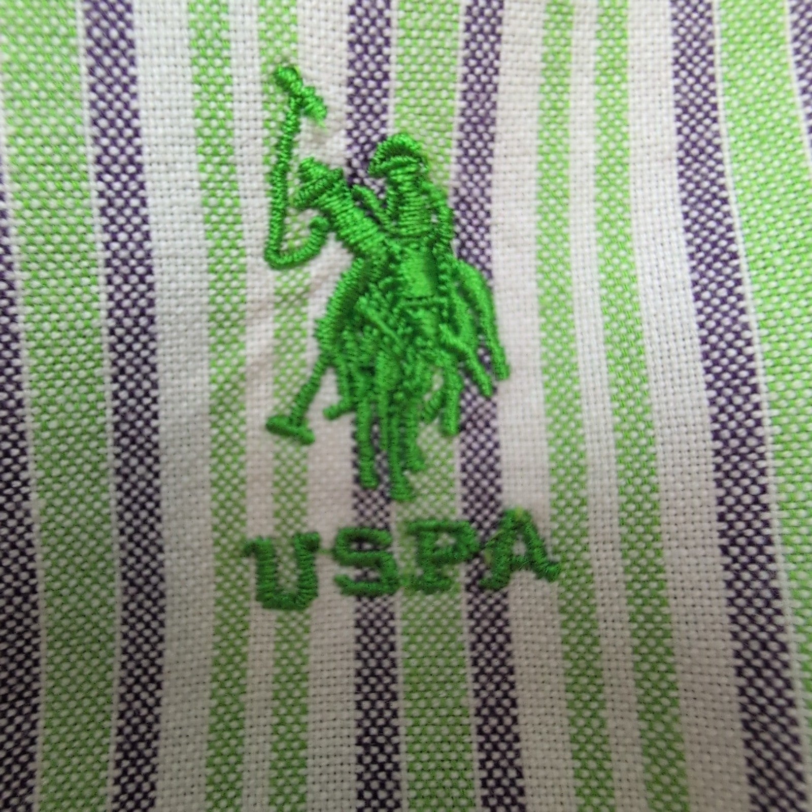 Chemise US POLO ASSN à Rayures Vertes avec Poches Manches Longues - Taille L Enf