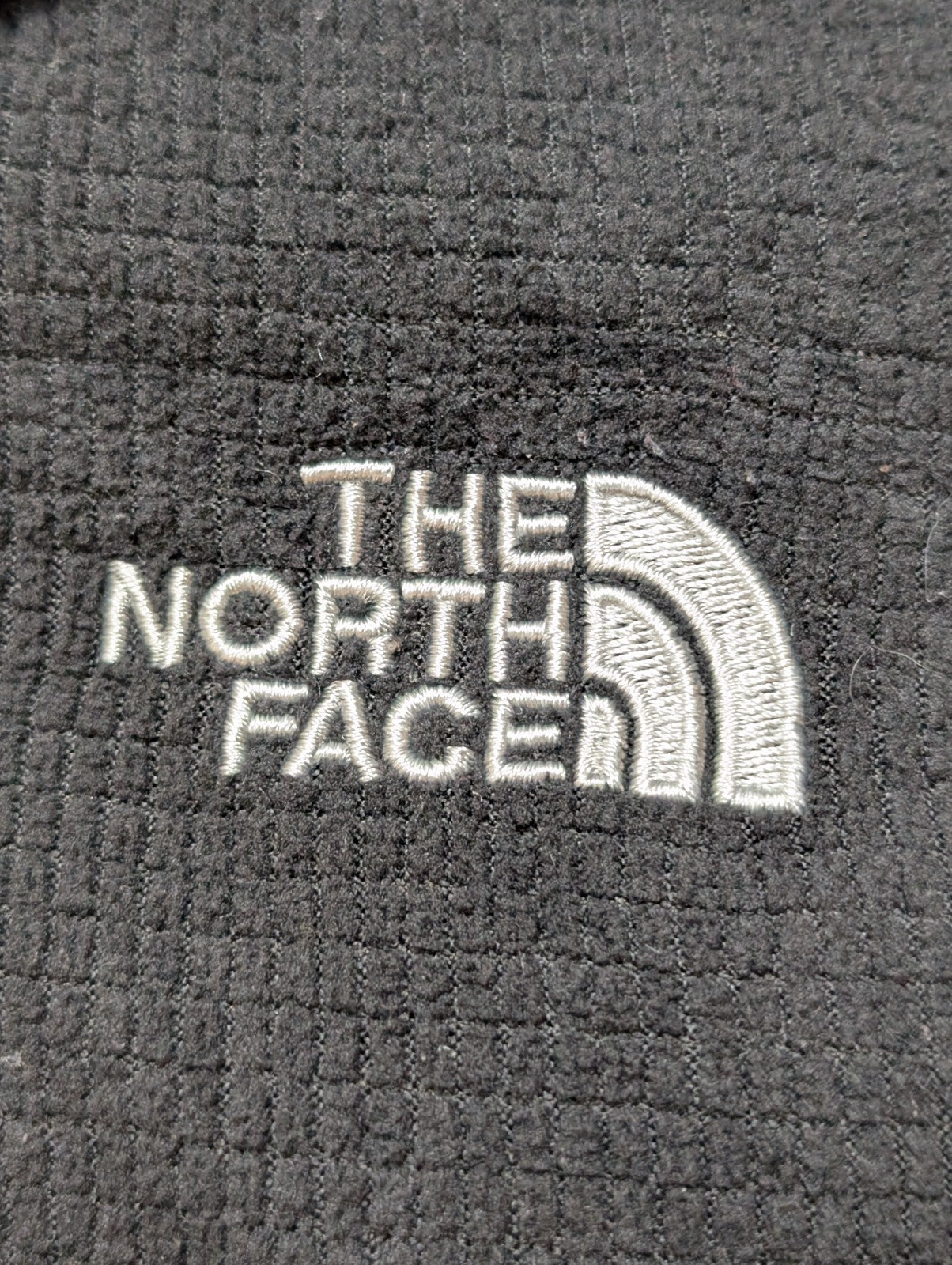 The North Face Polaire Col Zippé Noir - Texture Quadrillée - Taille XXL Homme
