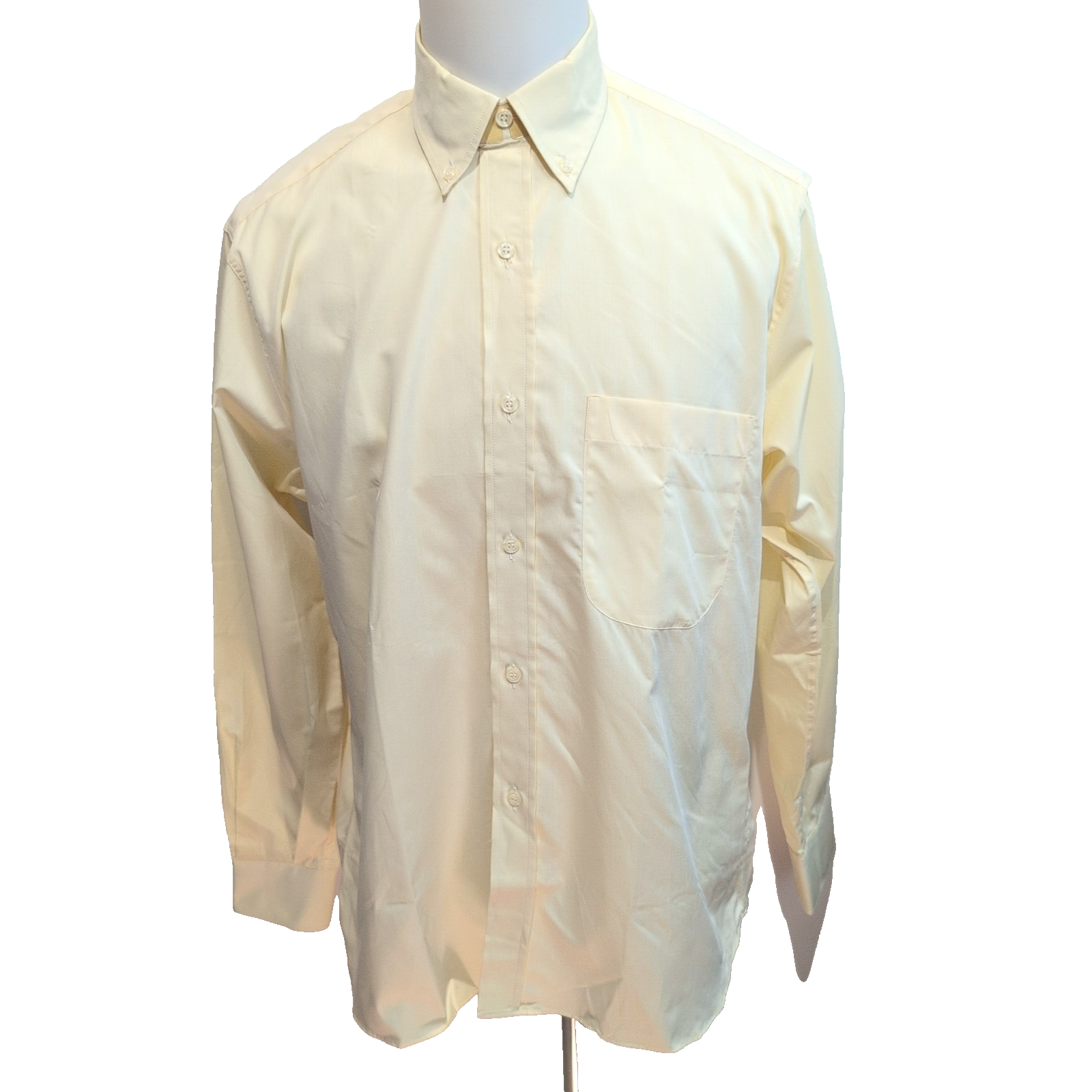 Chemise Ingram Made in Italy M/L Jaune Pâle 100% Coton Neuve Sans Étiquette