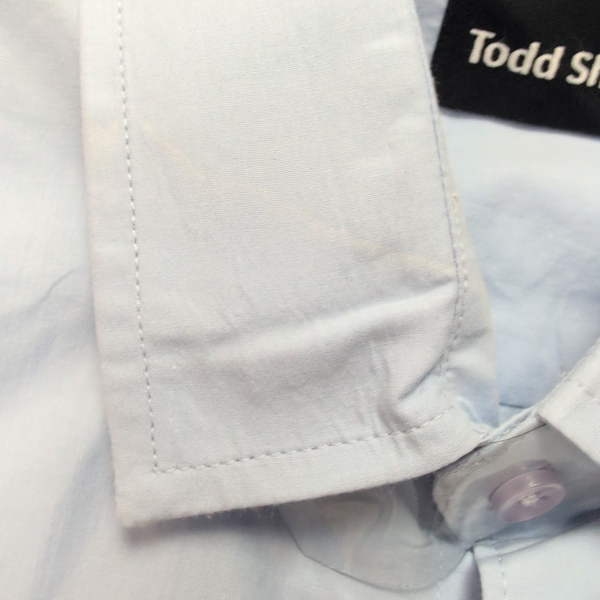 Chemise Todd Shelton L Neuve Étiquette Slim Fit 100% Coton Bleu Unie