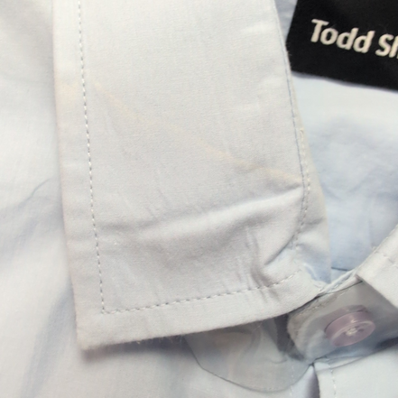 Chemise Todd Shelton L Neuve Étiquette Slim Fit 100% Coton Bleu Unie