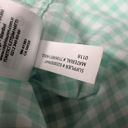 Chemise Polo Ralph Lauren Taille S Slim Fit Stretch Verte à Carreaux Coton