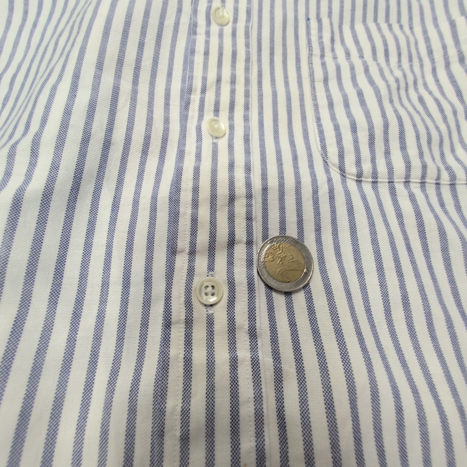 Chemise L.L. Bean blanche à rayures lila taille M #149e