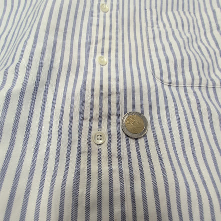 Chemise L.L. Bean blanche à rayures lila taille M #149e