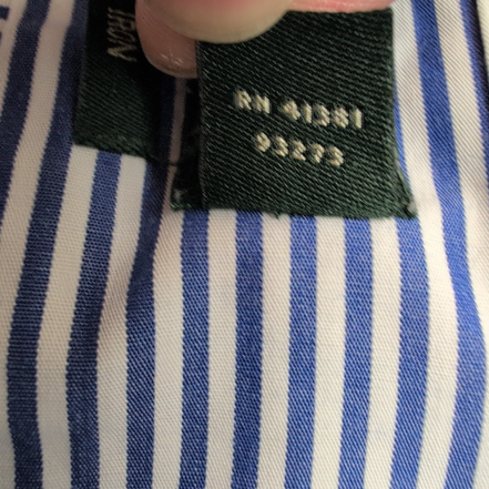 Chemise Lauren Ralph Lauren XL XXL Rayures Bleues Non Iron Coton 17.5