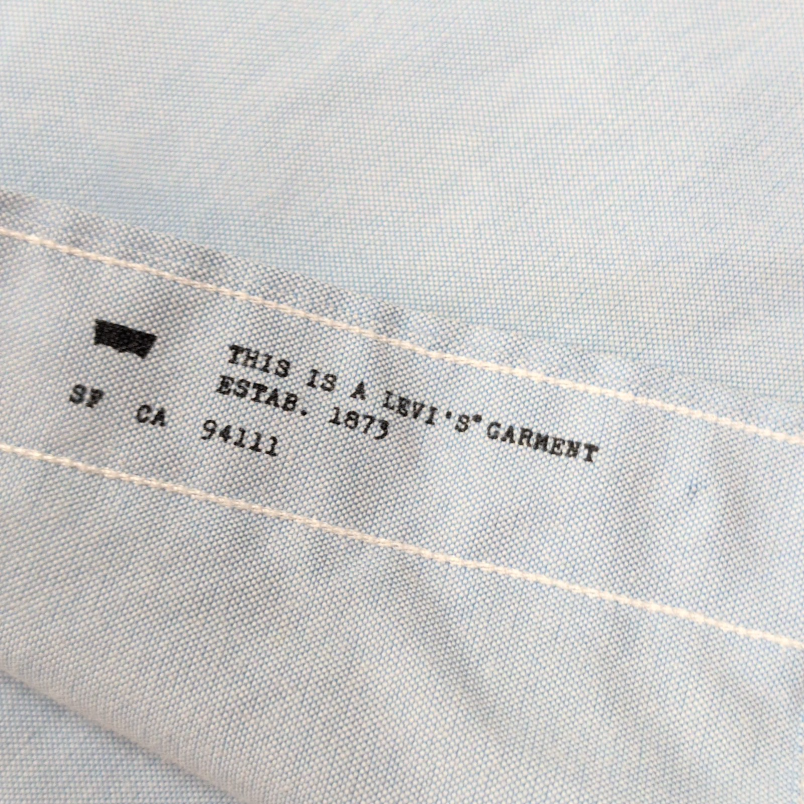 Chemise Levi's L Bleu Oxford Standard Fit Poche Boutonnée Manches courtes