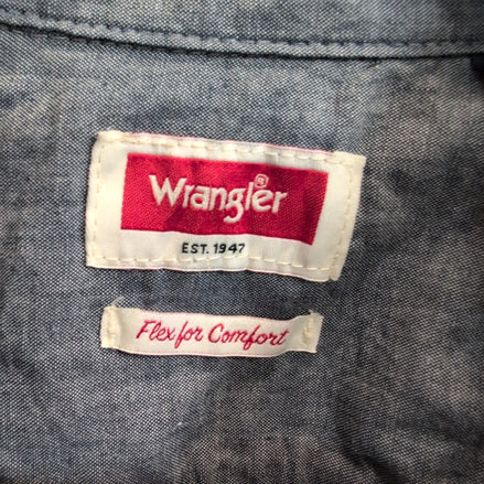 Chemise Wrangler gris uni manches courtes taille XXL #193e