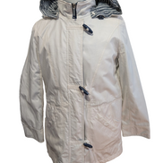 NAUTICA Manteau Long Femme M Blanc Imperméable Doublé Capuche Amovible | 325BSR