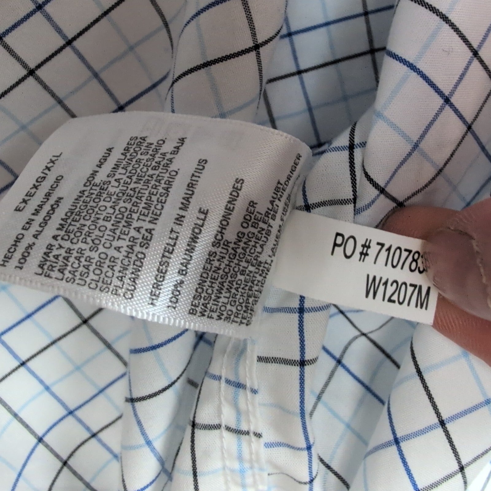 Chemise Nautica Blanc Carreaux Bleu Noir 2XL Coton Vintage XXL