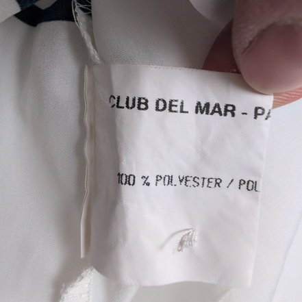 Delmod Chemise Femme Marine Blanche Rayures Nautiques Vintage Taille 42