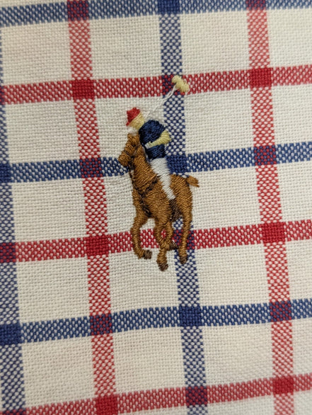 Chemise Ralph Lauren Homme XL Carreau Rouge Bleu Blanc Oxford Classique Boutonné