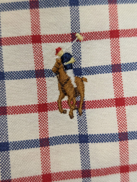 Chemise Ralph Lauren Homme XL Carreau Rouge Bleu Blanc Oxford Classique Boutonné