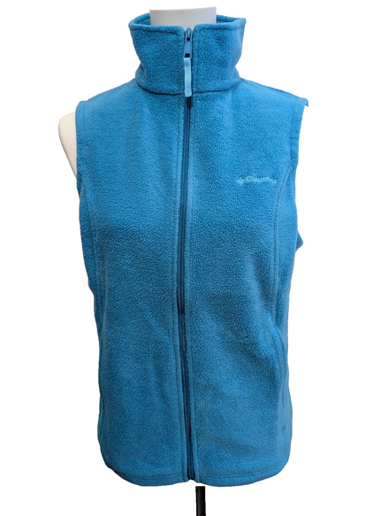 Gilet Polaire sans Manches Columbia Bleu Ciel Outdoor Vintage Femme Taille M