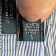 Chemise Polo Ralph Lauren Shirt M/L Regent Custom Fit Bleu Rayé Classique