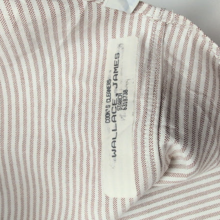 Chemise Ralph Lauren L Oxford Bordeaux clair à Rayures Vintage Manches courtes