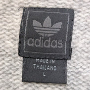 Pull ADIDAS Vintage Col Zippé 80% Laine Gris Logo Brodé Femme Taille L