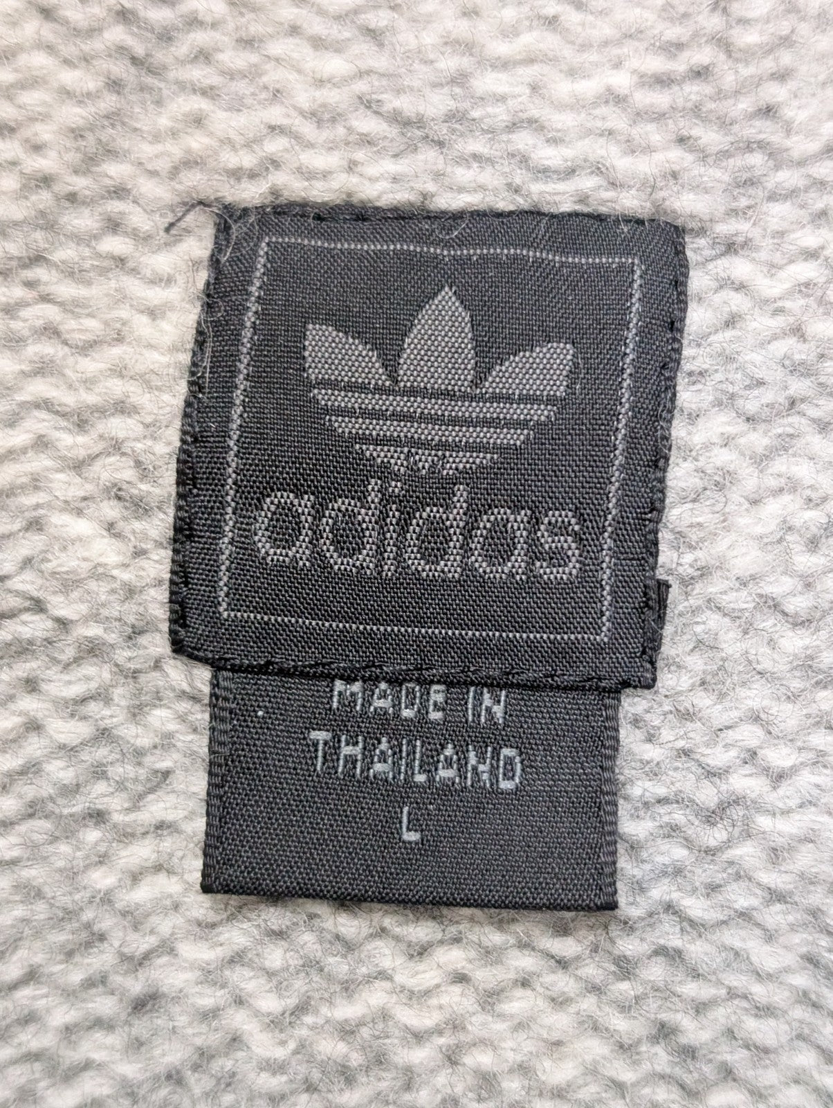 Pull ADIDAS Vintage Col Zippé 80% Laine Gris Logo Brodé Femme Taille L