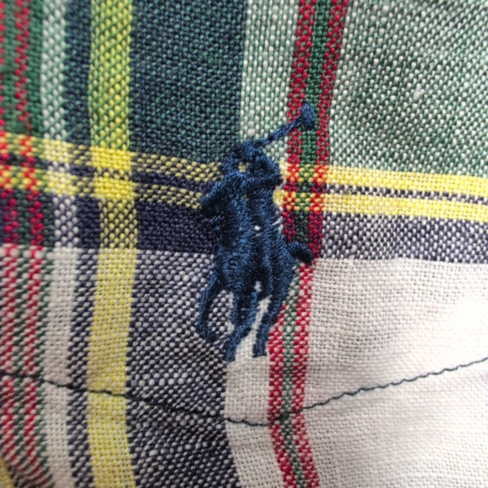 Chemise Ralph Lauren Lin S Manches Courtes Carreaux Rouge Bleu