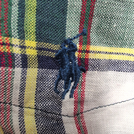 Chemise Ralph Lauren Lin S Manches Courtes Carreaux Rouge Bleu