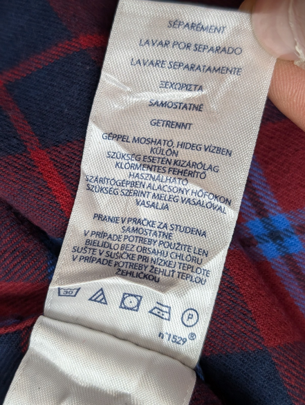 CHAPS Flanelle Rouge Bleu Marine S Logo Brodé EE VINTAGE 100% Coton | 321S