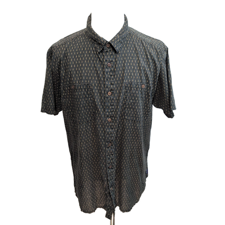 Chemise Patagonia XL Marron Micro Motif Coton Vintage Manches Courtes