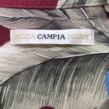 Chemise Hawaïenne Campia Moda XL Bordeaux Feuillage Rayonne Made in Korea