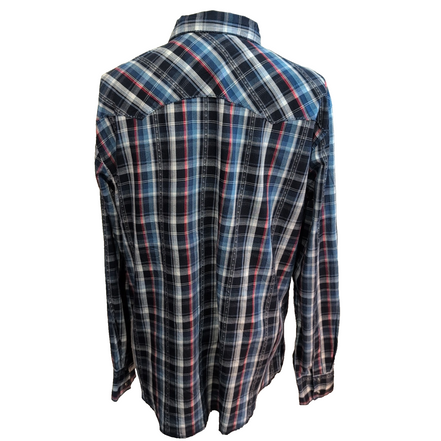 Chemise Wrangler Western Manches Longues Bleue et Rouge Taille XXL
