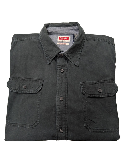 Chemise manches courtes Wrangler noir uni 2 poches taille L Homme