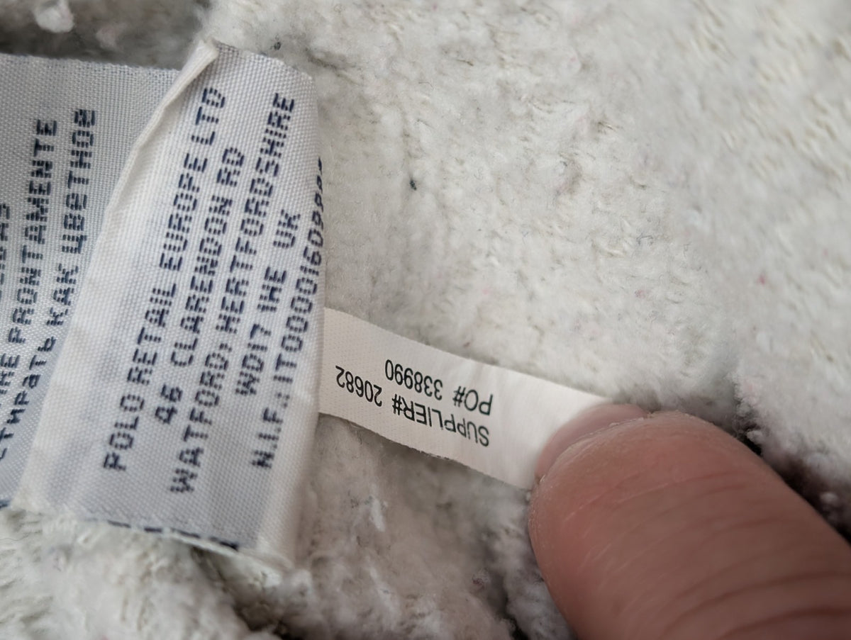 Veste Polo Ralph Lauren crème S capuche doublée motif aztèque logo noir