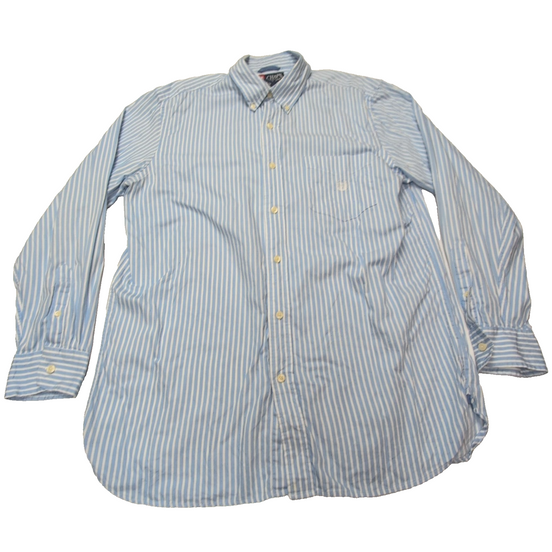 Chemise CHAPS bleue à rayures blanches taille L #64e