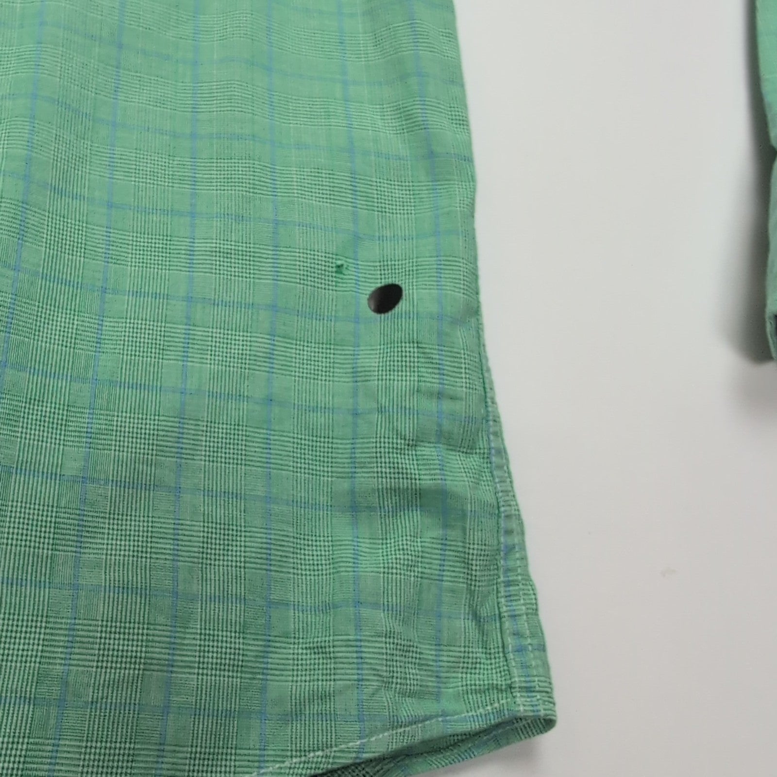 Chemise Nautica M Vert Carreaux 100% Coton Poche Logo Brodé Homme