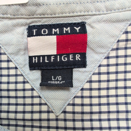 Chemise Tommy Hilfiger à Carreaux Bleu Foncé et Blanc 1 Poche - Taille L