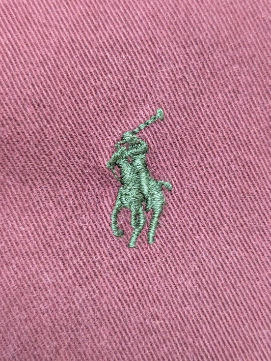 CHEMISE Ralph Lauren homme L Bordeaux uni chaude épaisse logo 🍷