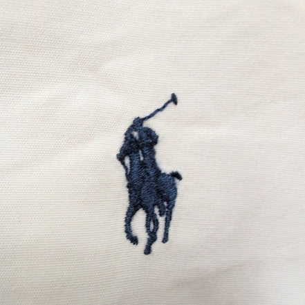 Chemise Ralph Lauren Taille S Blanc Uni 100% Coton Logo Bleu Marine