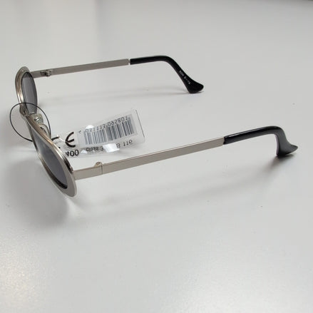 Lunettes de soleil Y2K Branche semi large Métal Gris Ovale Rétro