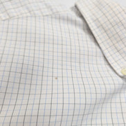 Chemise Lacoste M 40 Blanche Carreaux Bleus Vintage Logo Brodé Coton