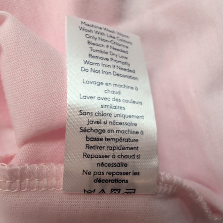 T-shirt Femme Lazy Sunday M Rose Cœur Graphique Neuf Étiquette Coton Polyester
