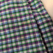Chemise CHAPS violet et verte à carreaux manches courtes taille L #4e
