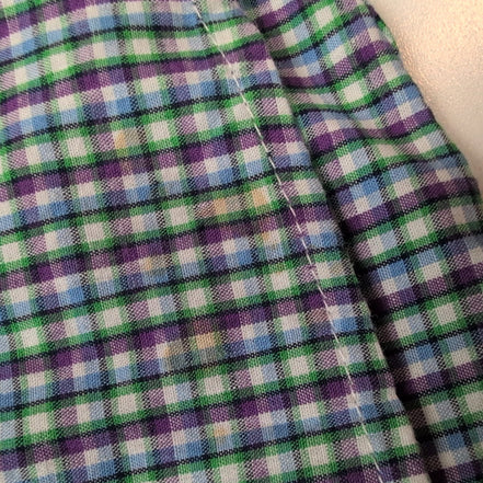 Chemise CHAPS violet et verte à carreaux manches courtes taille L #4e