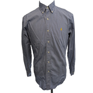 Chemise Ralph Lauren M Bleue Carreaux Classic Fit Shirt Button Down Logo Jaune