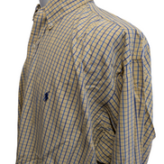 Chemise Polo Ralph Lauren Shirt Blake XL XXL Carreaux Jaune Bleu Button Down