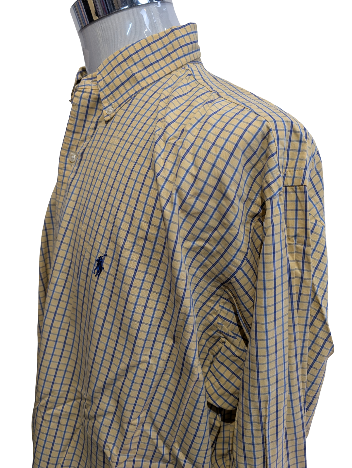 Chemise Polo Ralph Lauren Shirt Blake XL XXL Carreaux Jaune Bleu Button Down