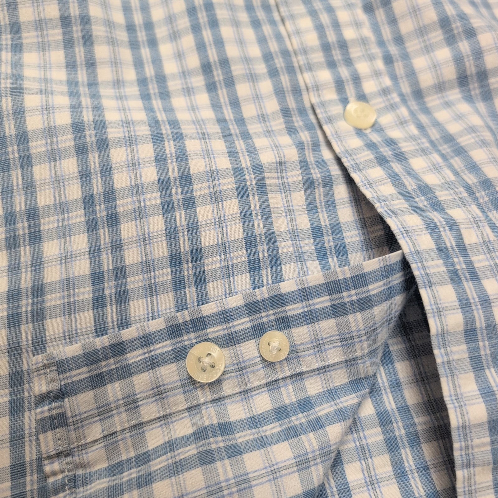 Chemise Dockers modèle bleu carreaux poche logo manches courtes XL/XXL