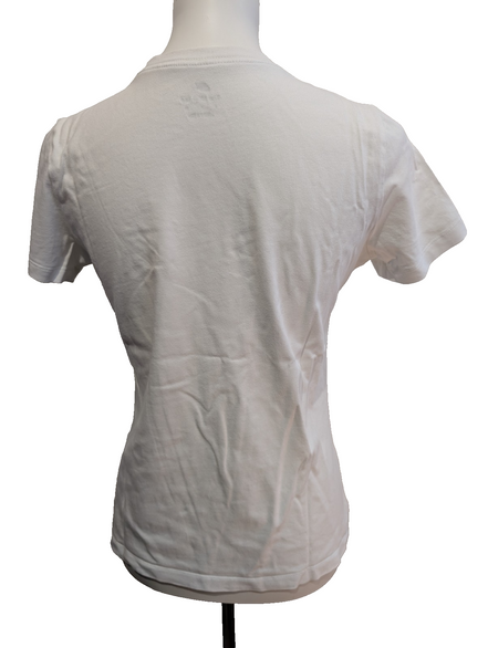 T-Shirt Nike Femme Blanc - Grand Logo Argenté & Violet - Taille S - État Neuf